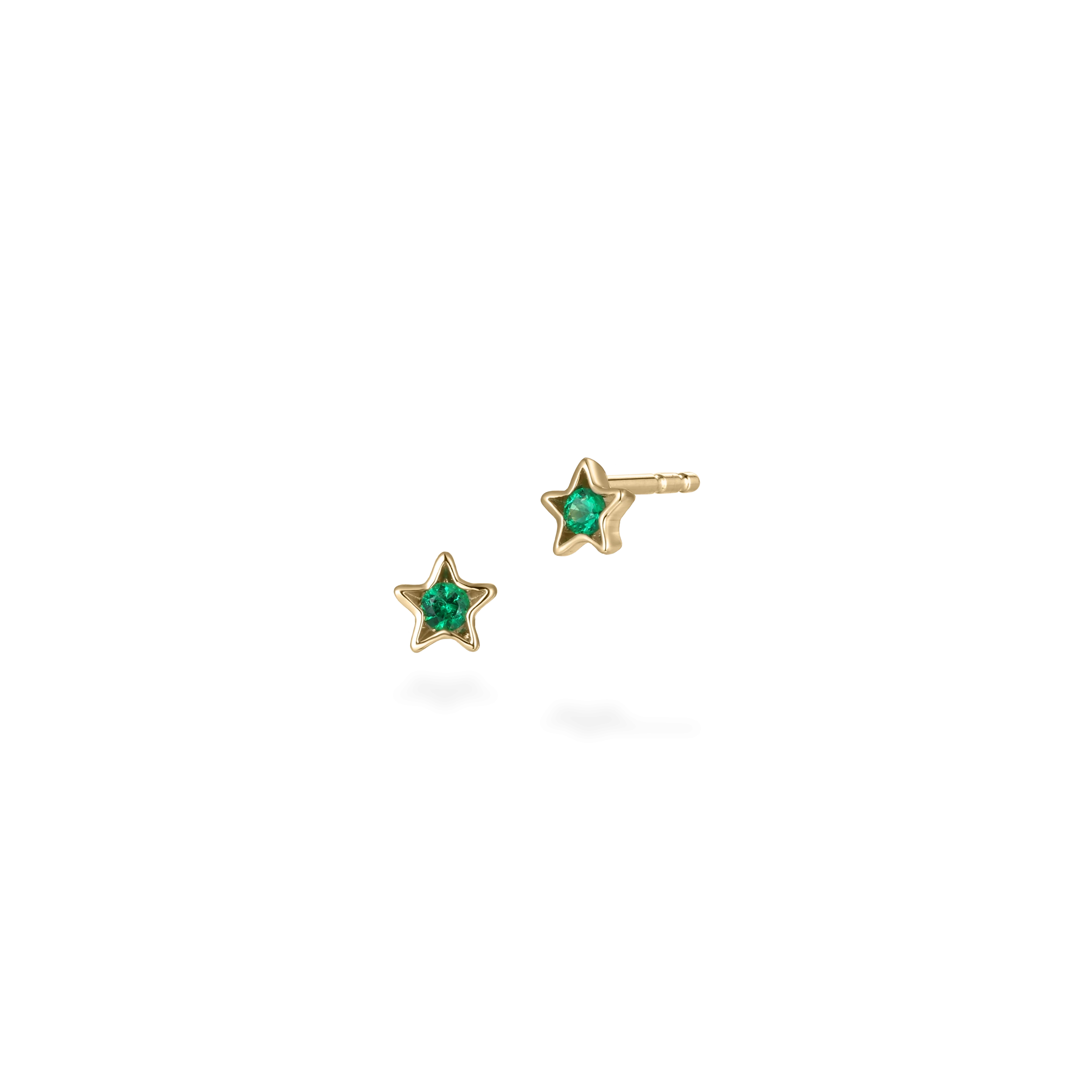 Mini star emerald studs